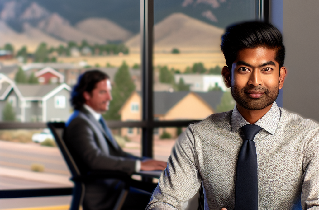 Businessman in a modern office overlooking the Fruita and Grand Junction area